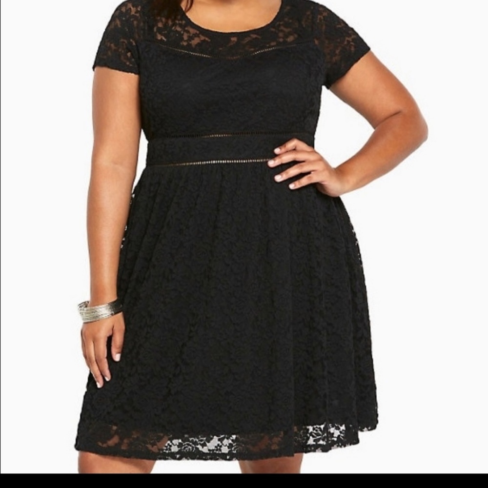Torrid black lace knee length dress